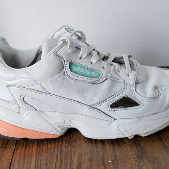 Adidas Originals Falcon Womens Size 6.5 Athletic Shoes White Orange - Picture 4 of 11